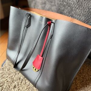 Tory Burch Black and Red Tote Bag